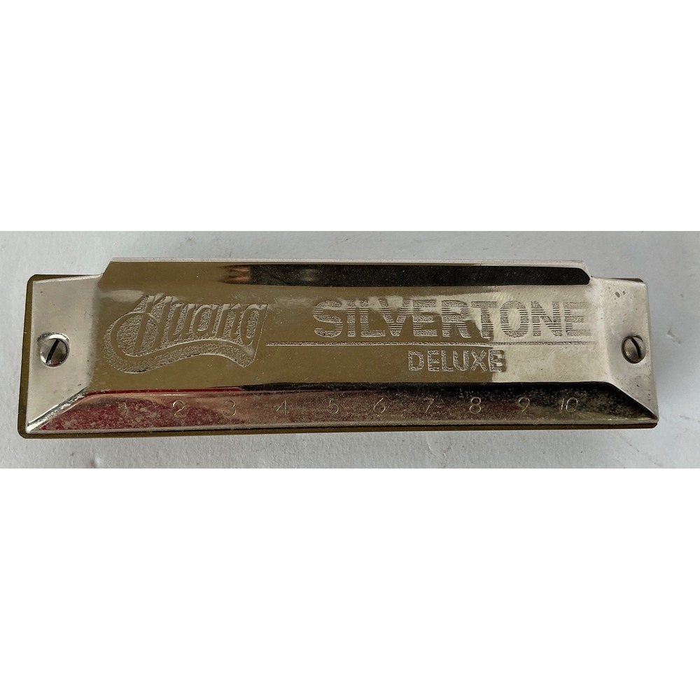 Silvertone Deluxe Harmonica 10 Hole Diatonic Key‎ of C Silver Metal Musical Item